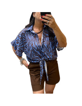 CAMICIA ZEBRA AZZURRO